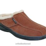 גברים נעלי בית Orthofeet אשוויל 444FP179 חום