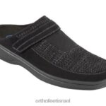 גברים נעלי בית Orthofeet סריג מתיחה של hudson 444FP177 שָׁחוֹר