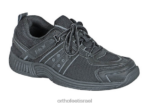 גברים נעלי ספורט Orthofeet מונטריי ביי ללא עניבה 444FP143 שָׁחוֹר