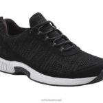 גברים נעלי ספורט Orthofeet סריג מתיחה לבה 444FP128 שָׁחוֹר