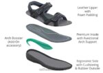 גברים סנדלים Orthofeet מַזַל תְאוּמִים 444FP120 שָׁחוֹר - Image 6