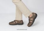 גברים סנדלים Orthofeet רצועת עקב צלולים 444FP125 חום - Image 2