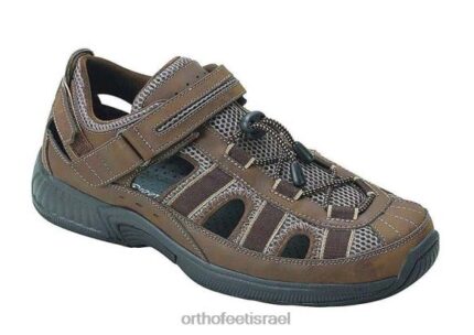 גברים סנדלים Orthofeet רצועת עקב צלולים 444FP125 חום