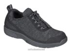 נשים נעלי ספורט Orthofeet תחרה אלמוגים ללא קשירה 444FP50 שחור תחרה ללא עניבה קורל