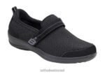 נשים נעלי קז'ואל Orthofeet מתיחה קווינסי 444FP104 שָׁחוֹר