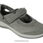 נשים נעלי קז'ואל Orthofeet רצועת עקב sanibel 444FP108 אפור זית