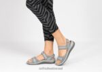 נשים סנדלים Orthofeet קליפסו 444FP20 אפור - Image 2