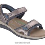 נשים סנדלים Orthofeet רצועה דו כיוונית של malibu 444FP17 נֶתֶך בְּדִיל וְעוֹפֶרֶת
